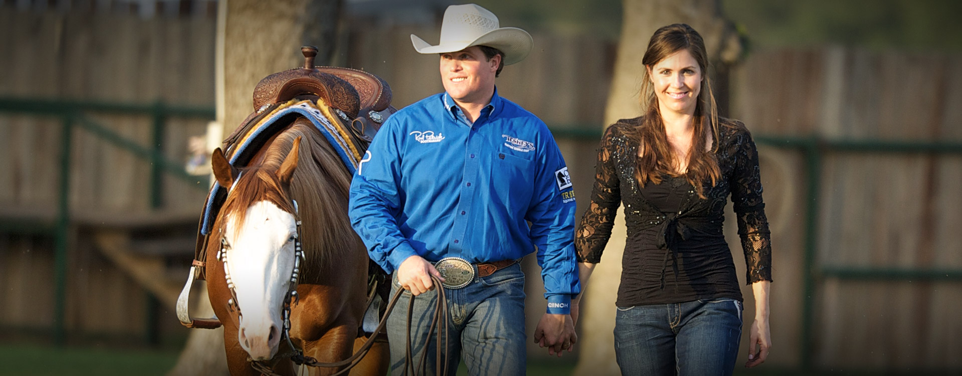 Casey and Nicole Deary with a horse